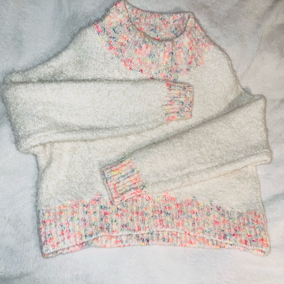 Free People Stardust Mock Neck Fuzzy Sweater Sz M - Picture 3 of 8